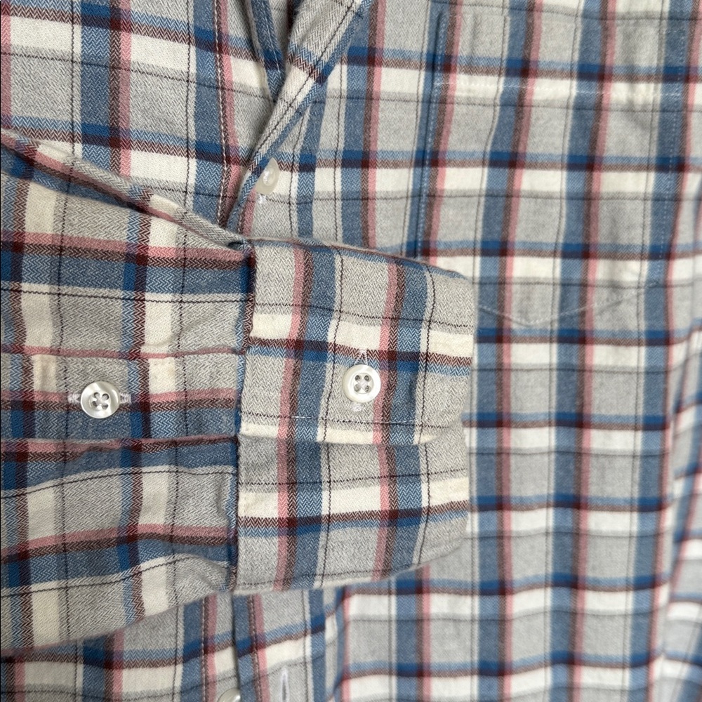 Frank & Eileen Navy and Cream Plaid Long Sleeve Top - Picture 4 of 4